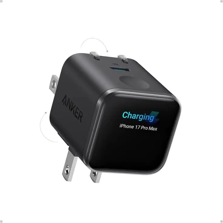 Anker Nano Charger (45W, Smart Display, 180° Foldable)